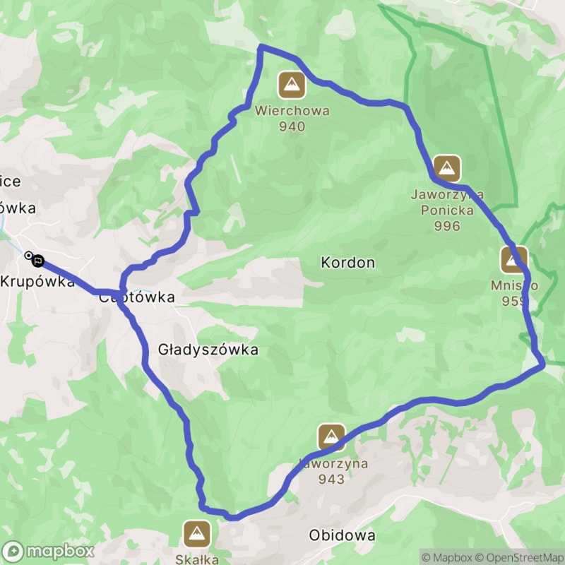 Trudna 12,6-kilometrowa wędrówka: Ponice - Maciejowa i Stare Wierchy - Ponice