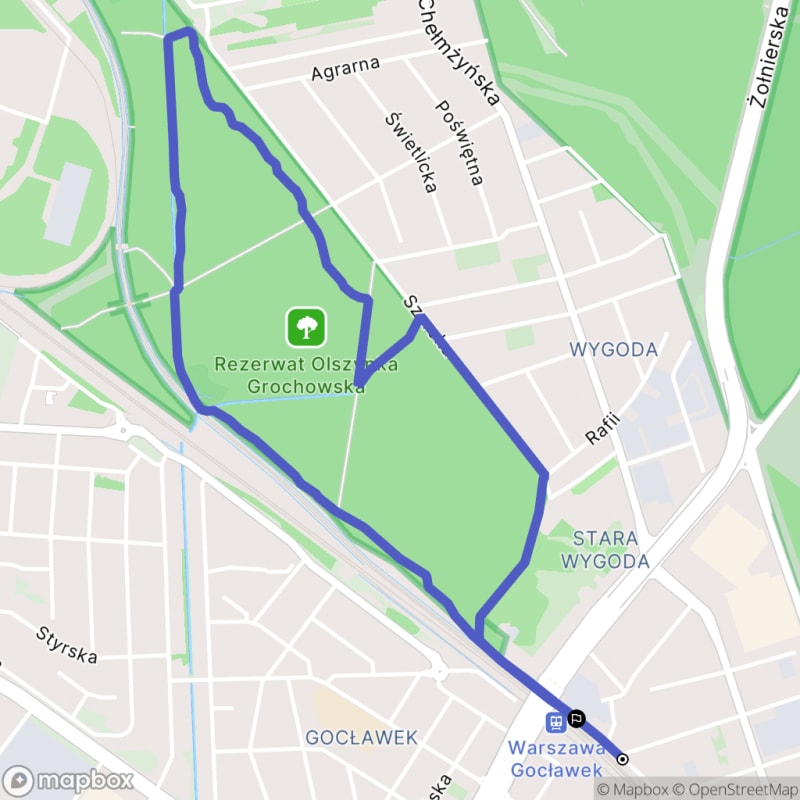 Trudna 4,3-kilometrowa wędrówka wokół Olszynki Grochowskiej - Warszawa