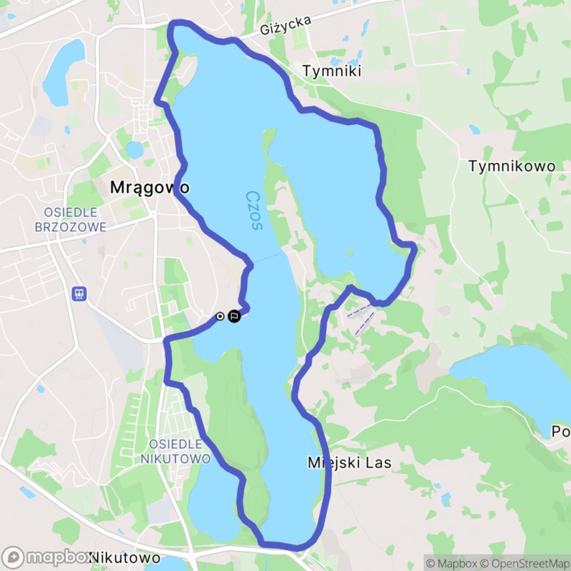 Umiarkowana 11,3-kilometrowa wędrówka wokół jeziora Czos w pobliżu Nikutowa i Młynowa - Mrągowo