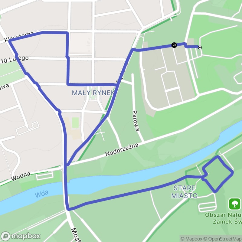 Łatwa 3,5-kilometrowa wędrówka do Zamku Krzyżackiego w Świeciu - Czas trwania: 1h05 - Świecie