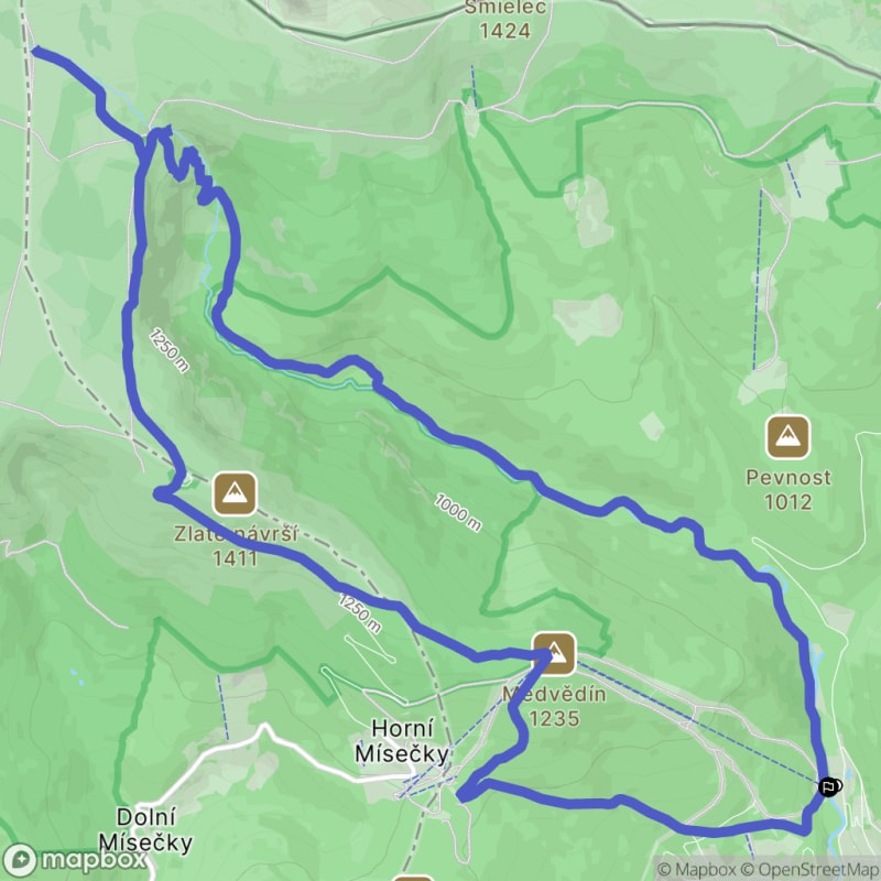 Trudna 19,6-kilometrowa wędrówka: Elbfall do Elbgrund (start Bedrichov) - Špindlerův Mlýn