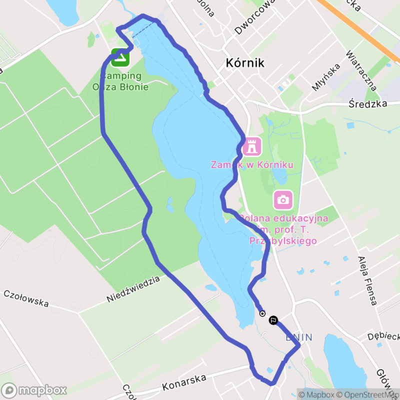 Łatwa pętla nad Jeziorem Kórnickim o długości 6,9 km - Kórnik