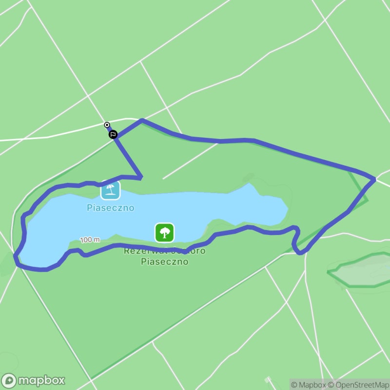Łatwy 5,4 km szlak Jezioro Laski - pętla Piaseczno - Laski
