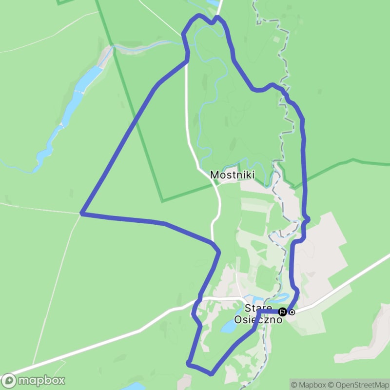 Ścieżka w Przesiekach o długości 10,6 km z poziomymi różnicami wysokości, średnio trudna trasy. - Przesieki