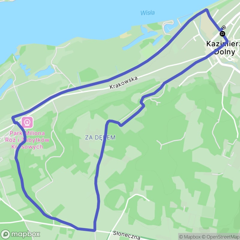 Łatwy spacer 5,1 km Kazimierz Dolny - cmentarz i ścieżka na wzgórzu - Kazimierz Dolny
