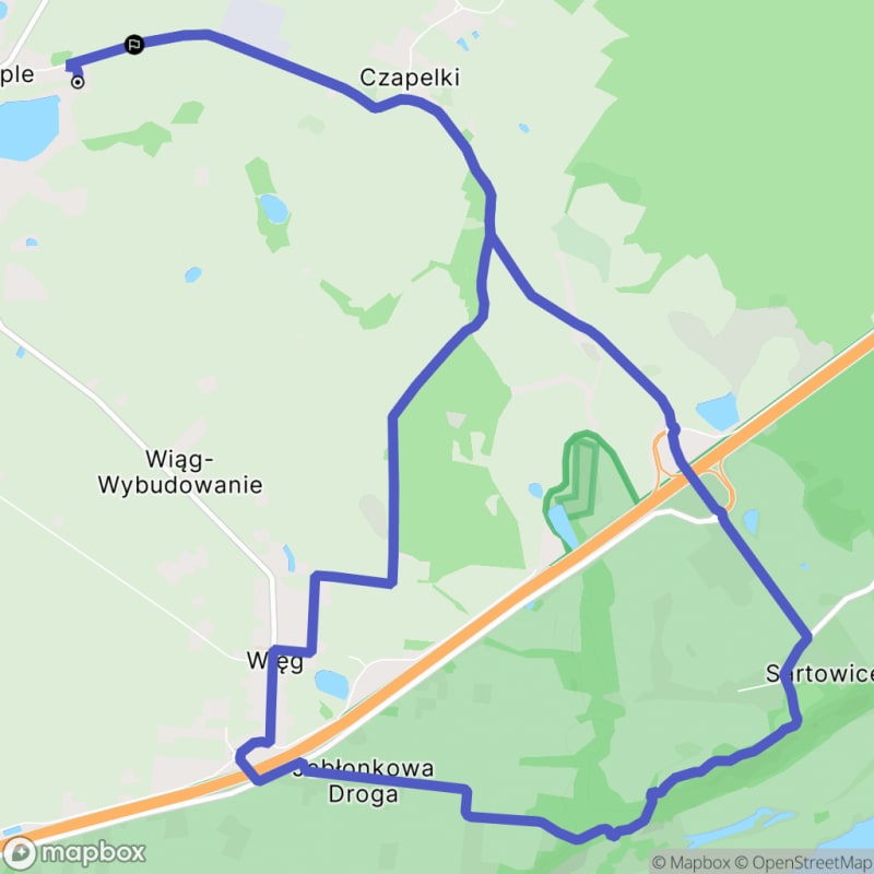 Ścieżka wzdłuż rzeki z poziomem trudności średnim, rozpoczynająca się w Czaplach (13.7 km) - Czaple