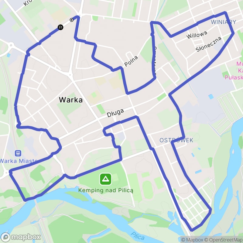 Umiarkowany spacer 9,3 km Warka City Walk - czarny szlak 2022 - Warka
