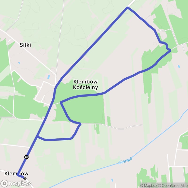 Łatwa pieszałka w Klembowie o długości 5,5 km - tytuł po polsku - Klembów