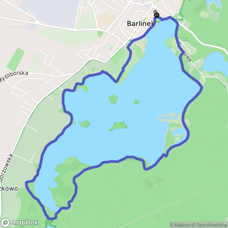 Umiarkowana 10,2 km wędrówka wokół Jeziora Barlineckiego - Moczkowo - Barlinek
