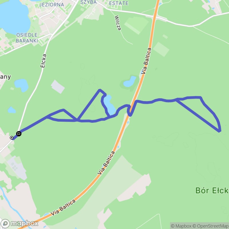 Ścieżka wzdłuż rzeki z poziomem trudności średnim, 12.2 km, Nowa Wieś Ełcka - Nowa Wieś Ełcka