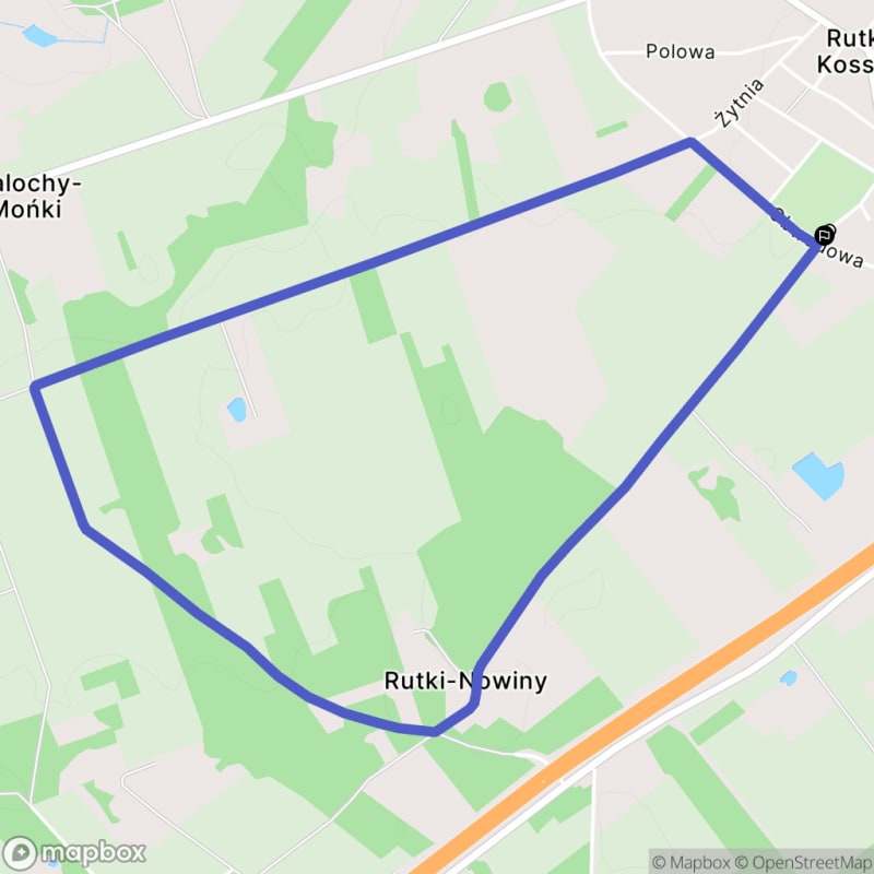 Spacer łatwy o długości 5,1 km rozpoczynający się w Rutki-Kossaki - Rutki-Kossaki