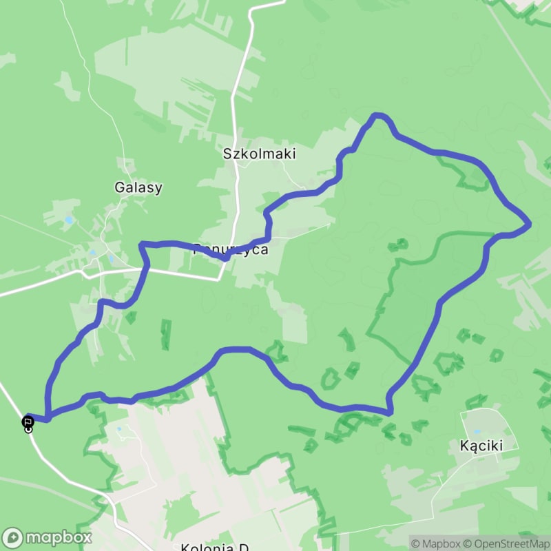 Trudna 14,8-kilometrowa trasa: Mazowsze - Ponurzyca do Czarci Dół (Lasy Celestynowskie) - Osieck