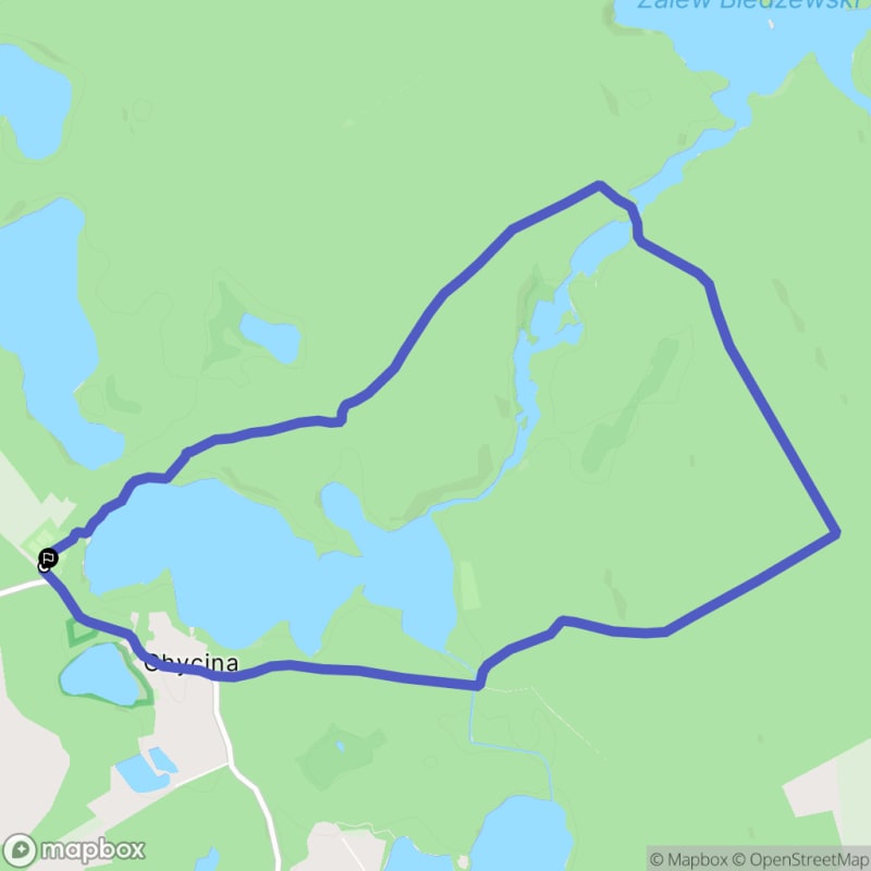Ścieżka średnio trudna o długości 9,1 km, rozpoczynająca się w Chycina - Chycina