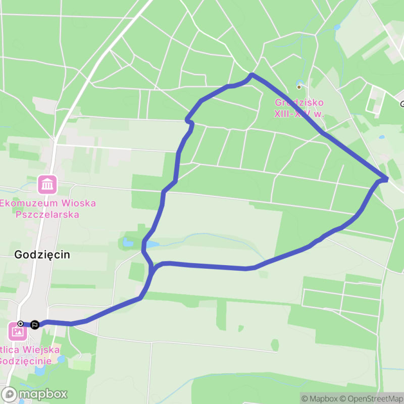 Łatwa, 6,8km dystansowa wędrówka turystyczna z Godzięcina - Godzięcin