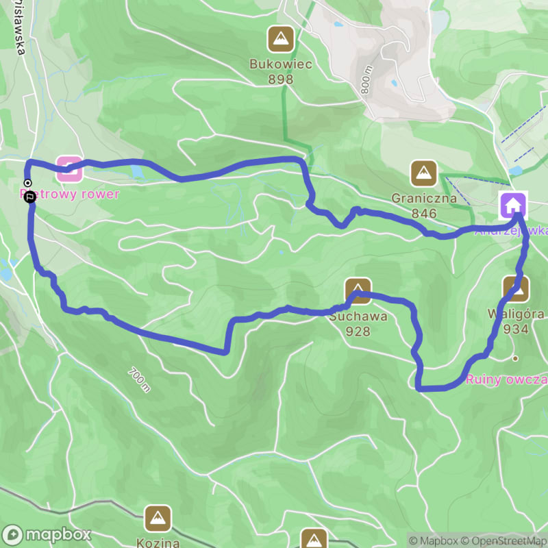 Trudna pętla 8,1 km z Sokołowska do Waligóry - Sokołowsko
