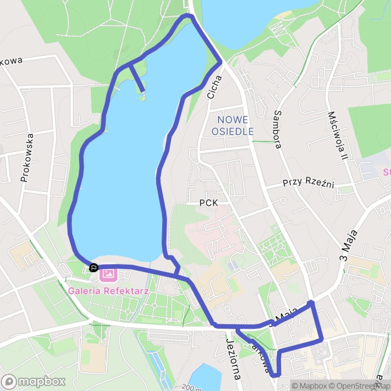 Łatwa trasa Kartuzy 3,8 km: Jezioro Mały Klasztor i okolice - Kartuzy