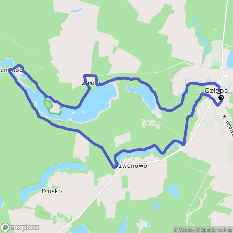 Trudna wędrówka: szlak nad jeziorem Człopa (18,6 km) - Człopa