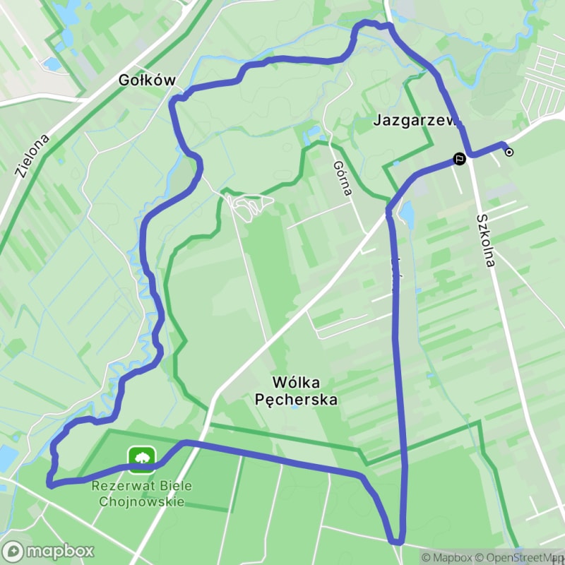 Trudna trasa 8,10 km: Mazowsze - Dolina Jeziorki (Jazgarzew) - Jazgarzew