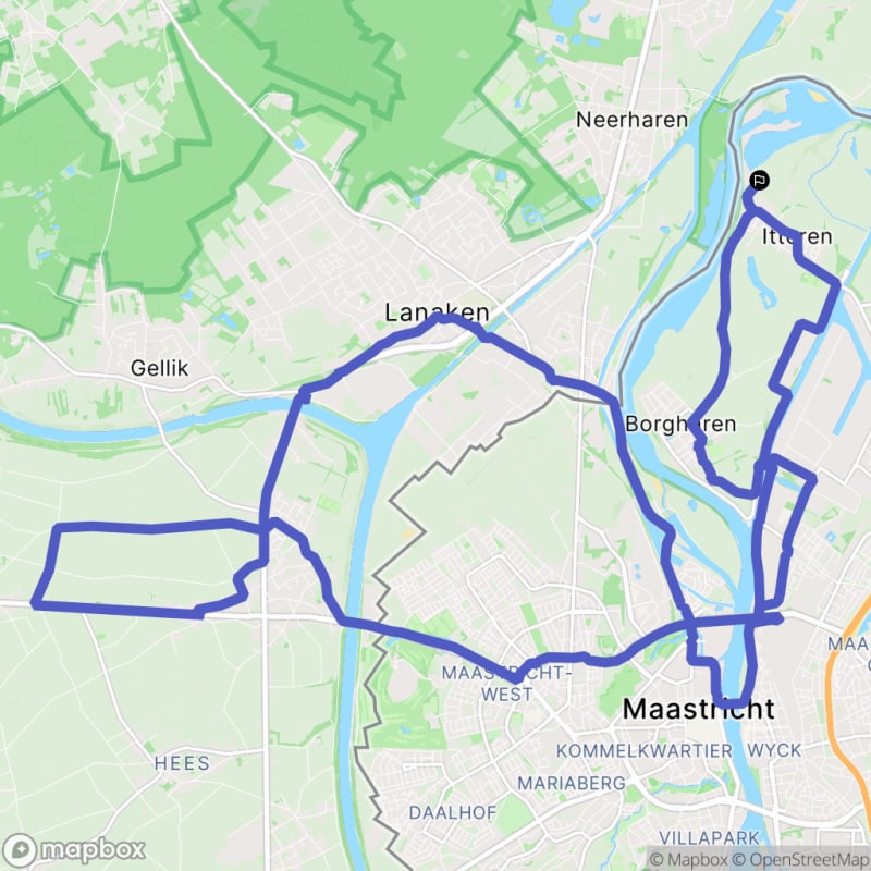 Balade à vélo : Itteren, Maasvallei - Maastricht
