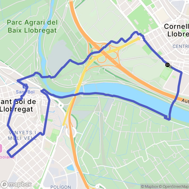 Randonnée à Cornellà de Llobregat: Exploration des sentiers depuis Avinguda del Baix Llobregat - Barcelona