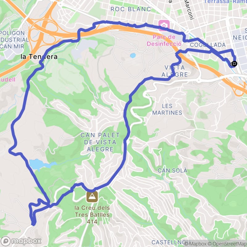 Randonnée à Terrassa, Catalunya : Départ Aparcament dels Jutjats - Terrassa