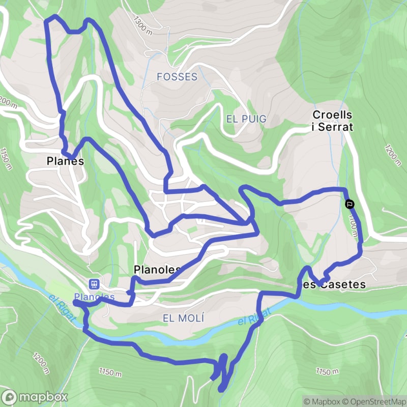 Randonnée à Planoles au départ de Croells i Serrat, Torrent de la Quera - Les Casetes