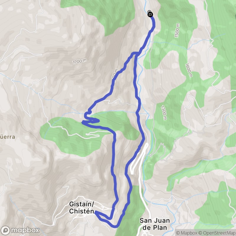 Randonnée à Aínsa depuis Gistaín/Chistén : Découverte des Miradors - Plan