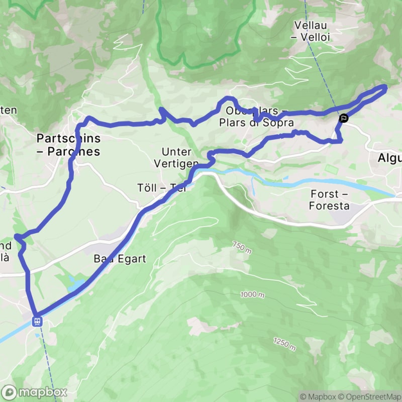 Randonnée à Algund - Lagundo au départ de Mitterplars - Plars di Mezzo - Lagundo