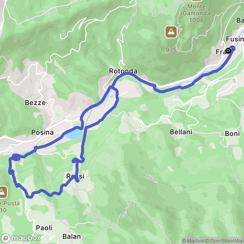 Randonnée à Posina au départ de San Rocco : Exploration des sentiers nature - Fusine