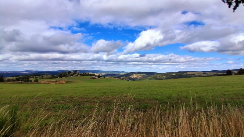 Étang de Barandon depuis les Sagnes et Roc des Chiens Fous - Mont Lozère et Goulet