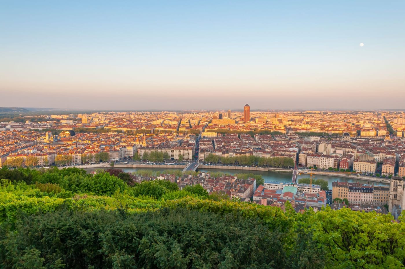 La vue sur Lyon depuis la colline de Fourvière