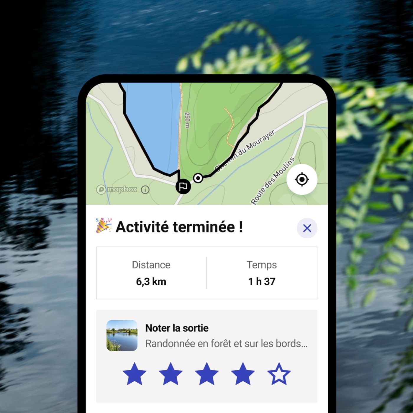 Notez le parcours réalisé sur l’application et commentez le por partagez vos impressions sur la randonnée