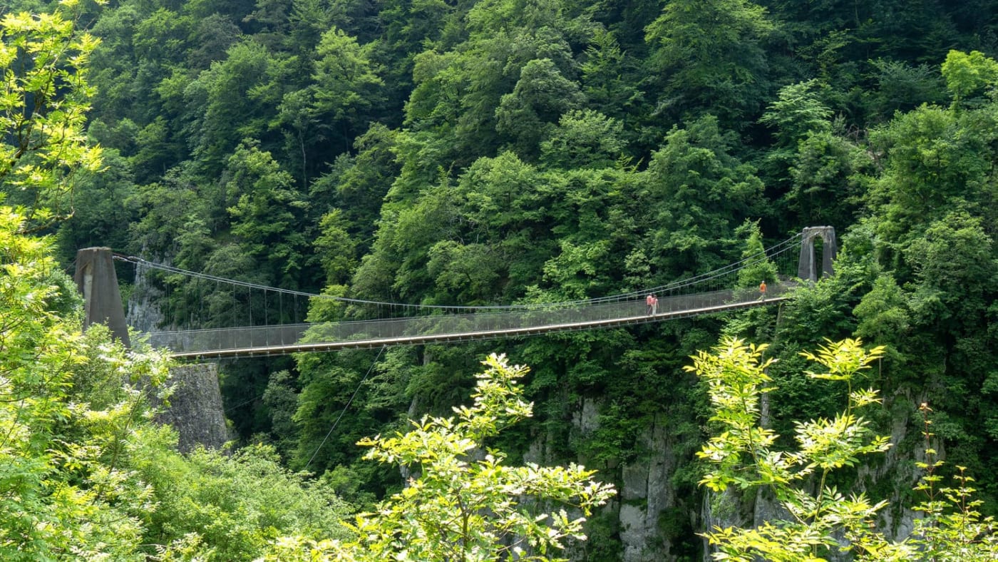 Randonnée passerelle d'Holzarte : pont suspendu en pleine nature
