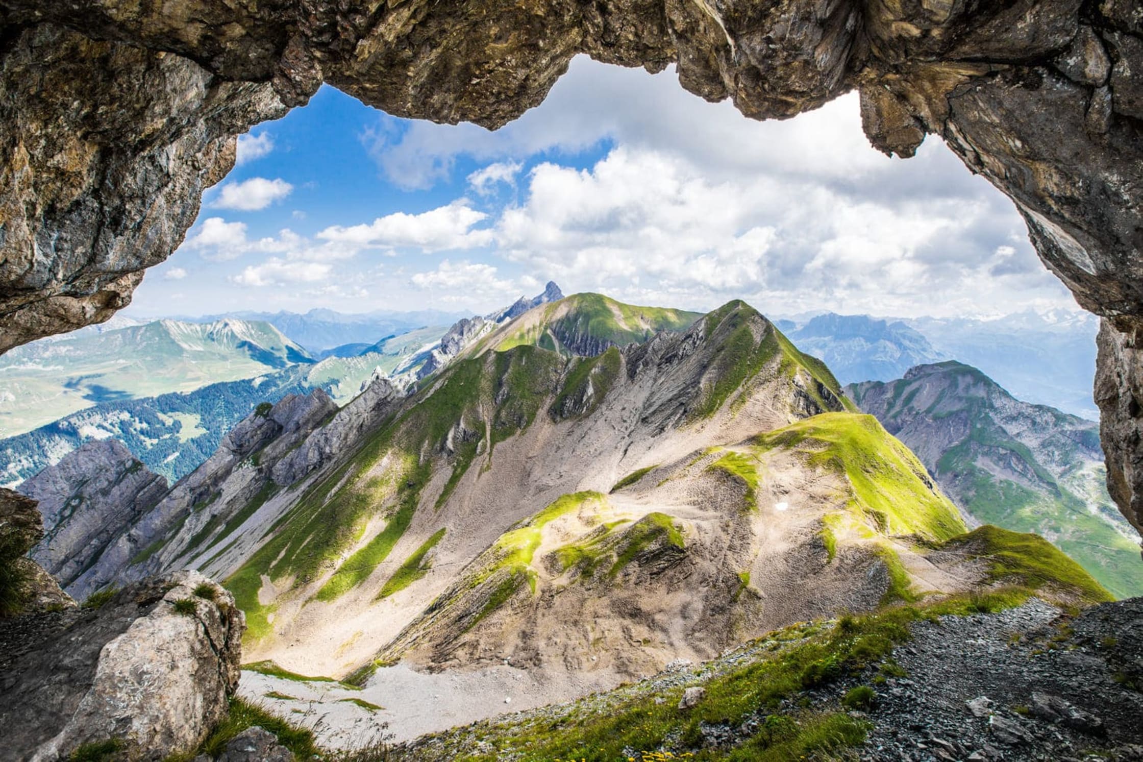 Les Aravis depuis le Trou de la Mouche