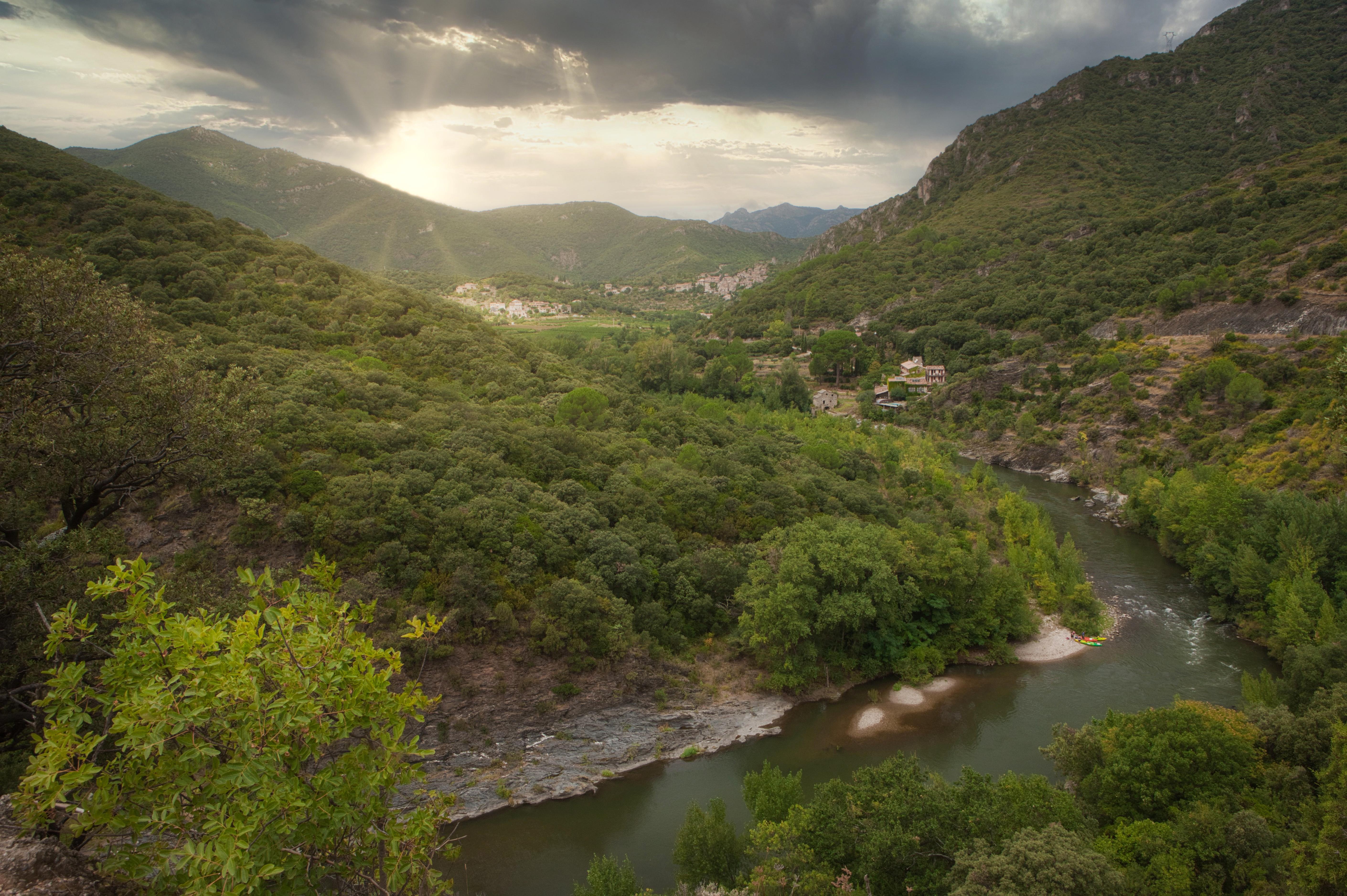 Chemin empierré - Randonnée des gorges de l'Orb à Roquebrun