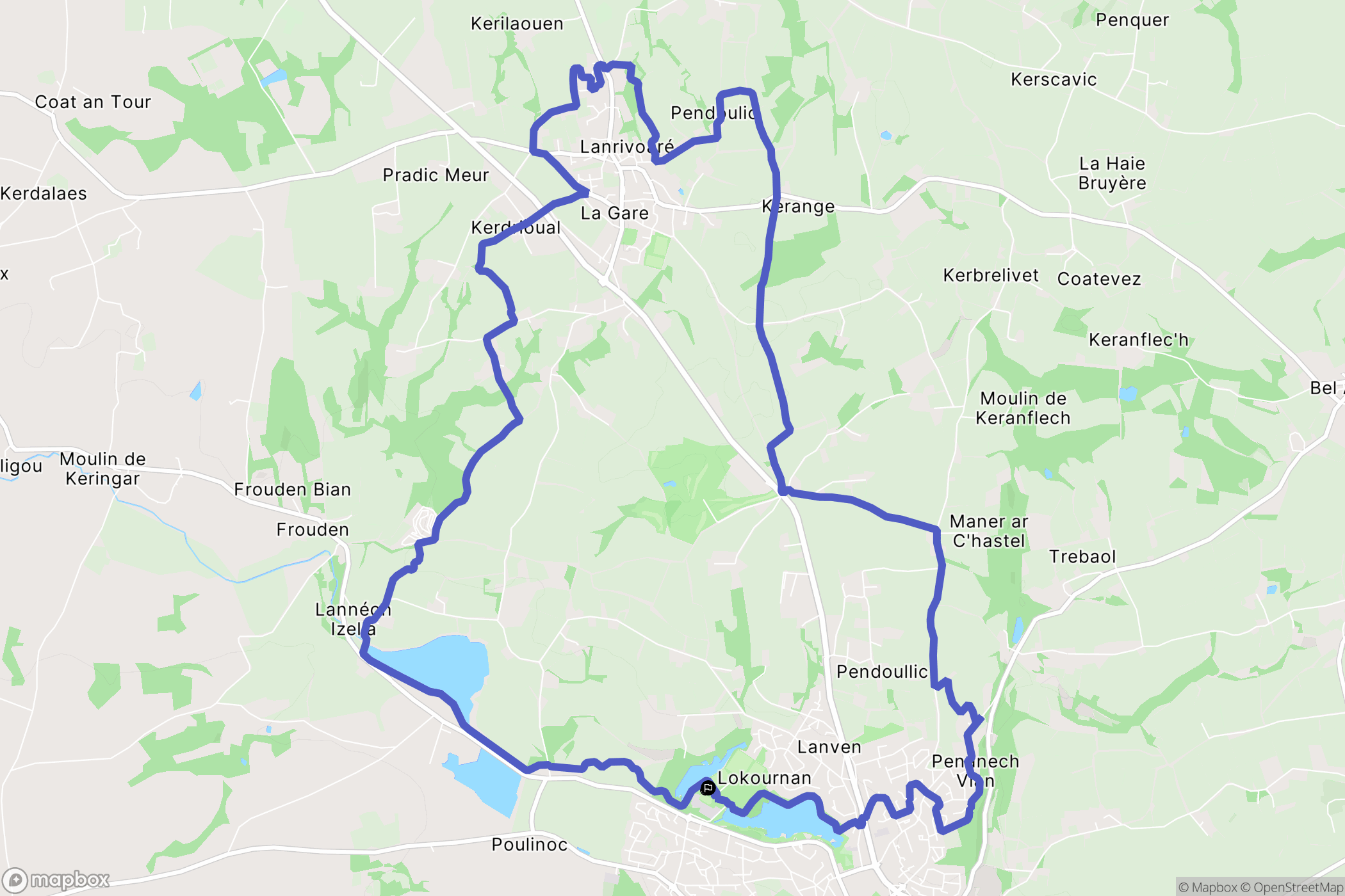 Saint-Renan : carte du parcours de randonnée - France