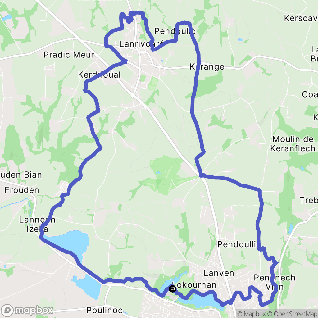 Saint-Renan : carte du parcours de randonnée - France