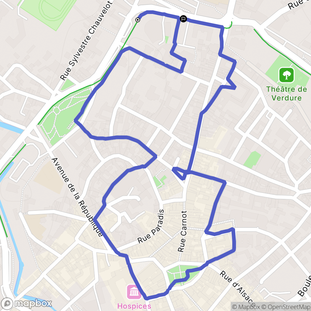 Beaune : carte du parcours de randonnée - France