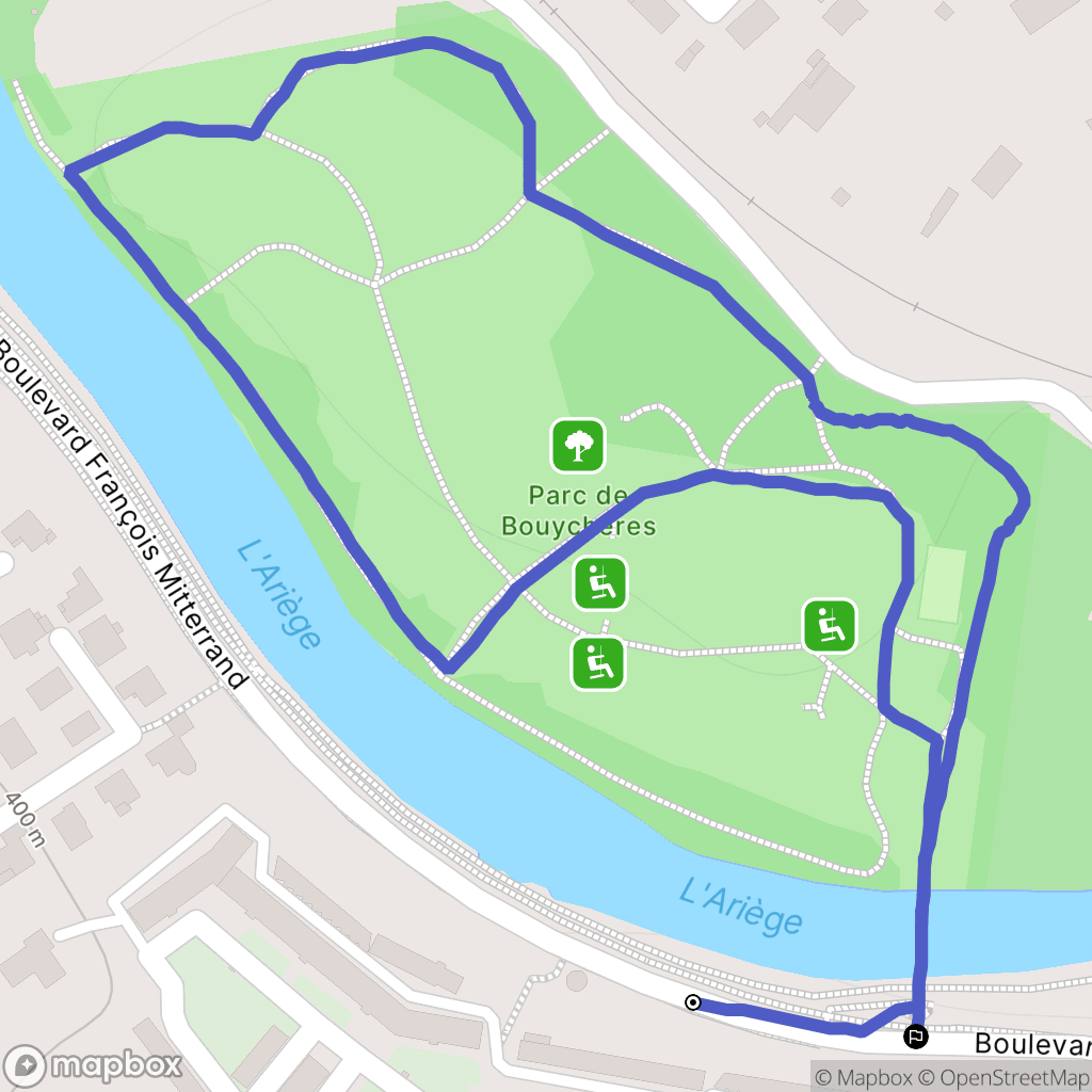 Foix : carte du parcours de randonnée - France