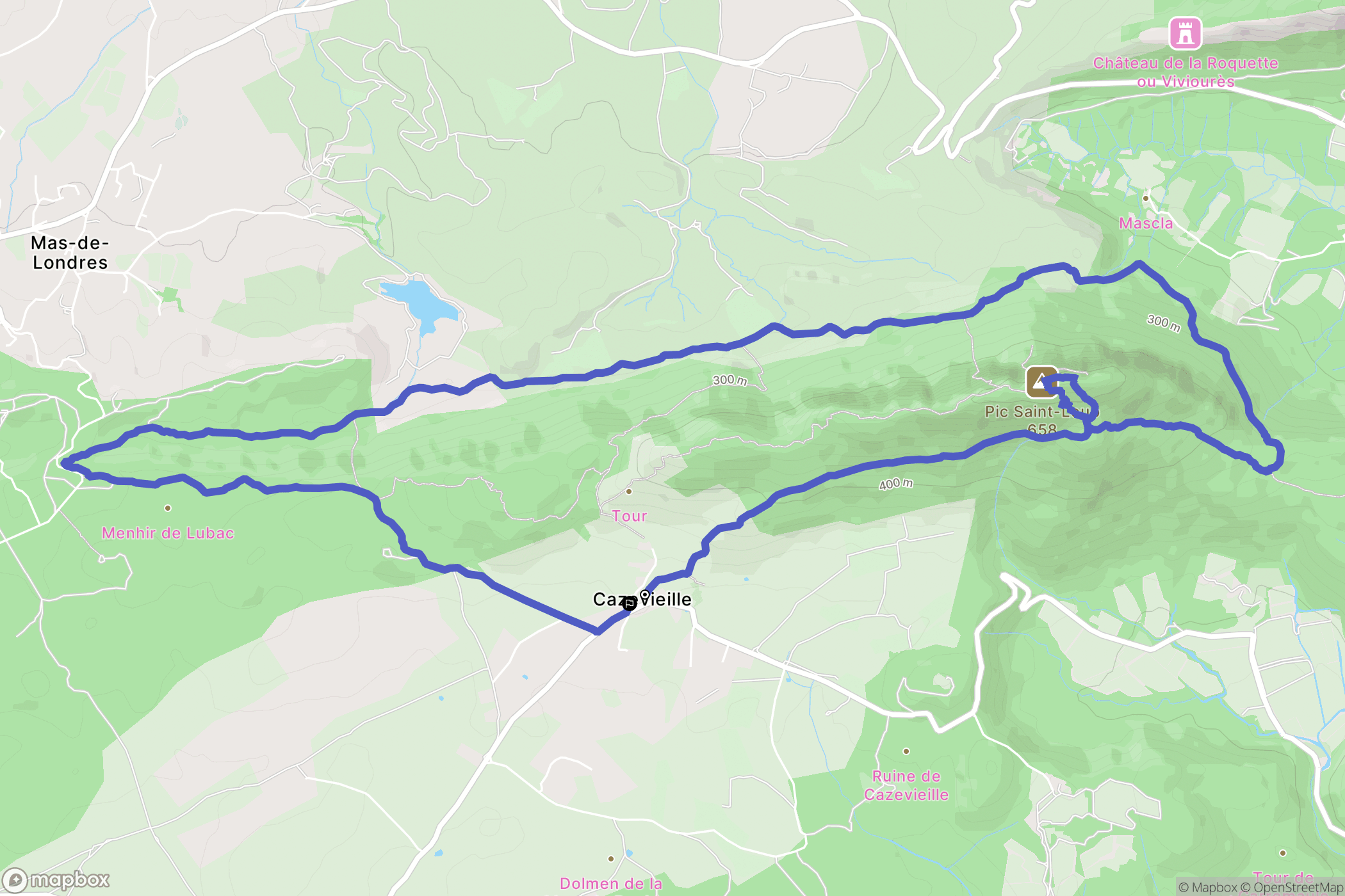 Cazevieille: routekaart voor buitenactiviteiten - France