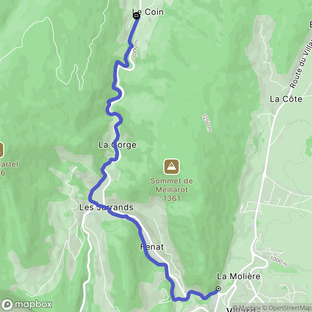 Villard-de-Lans : carte du parcours de randonnée - France