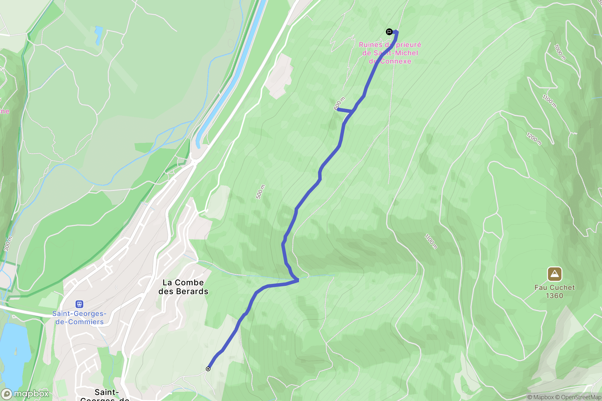 Saint-Georges-de-Commiers : carte du parcours de randonnée - France