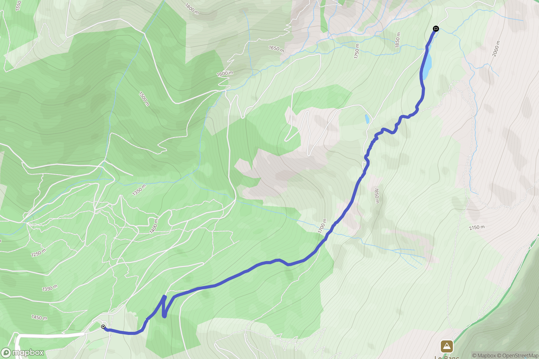 Fugières : carte du parcours de randonnée - France