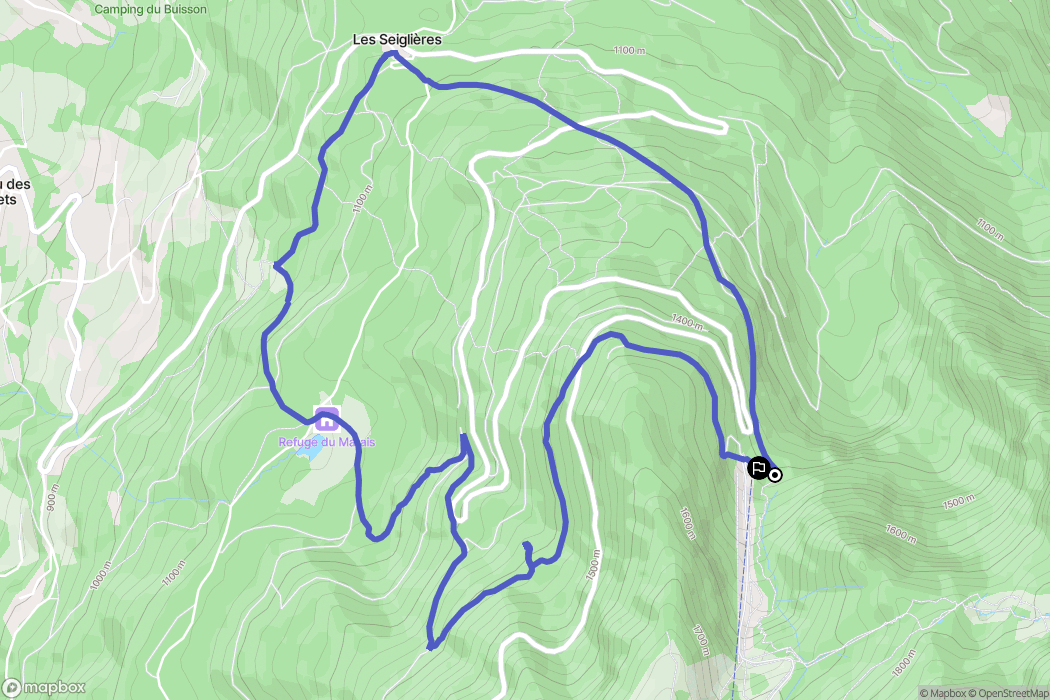 Chamrousse : carte du parcours de randonnée - France