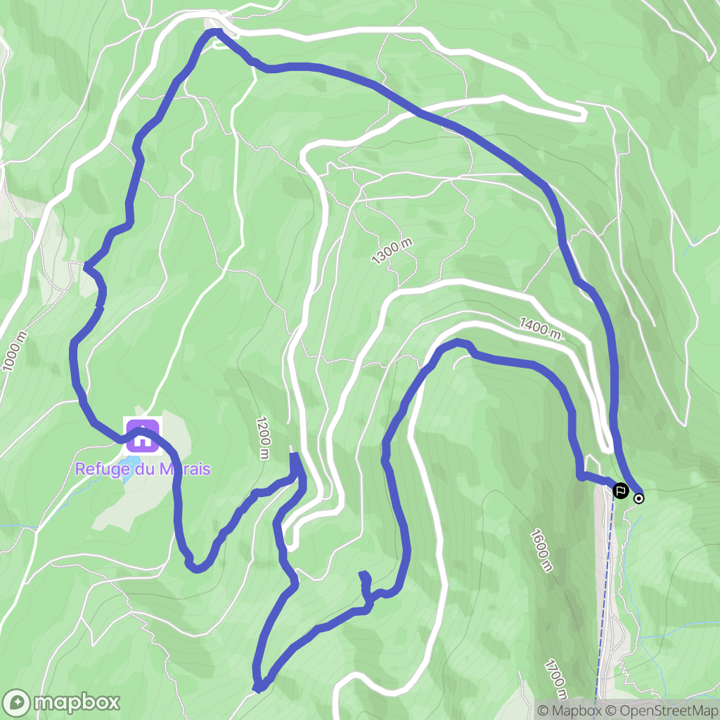 Chamrousse : carte du parcours de randonnée - France