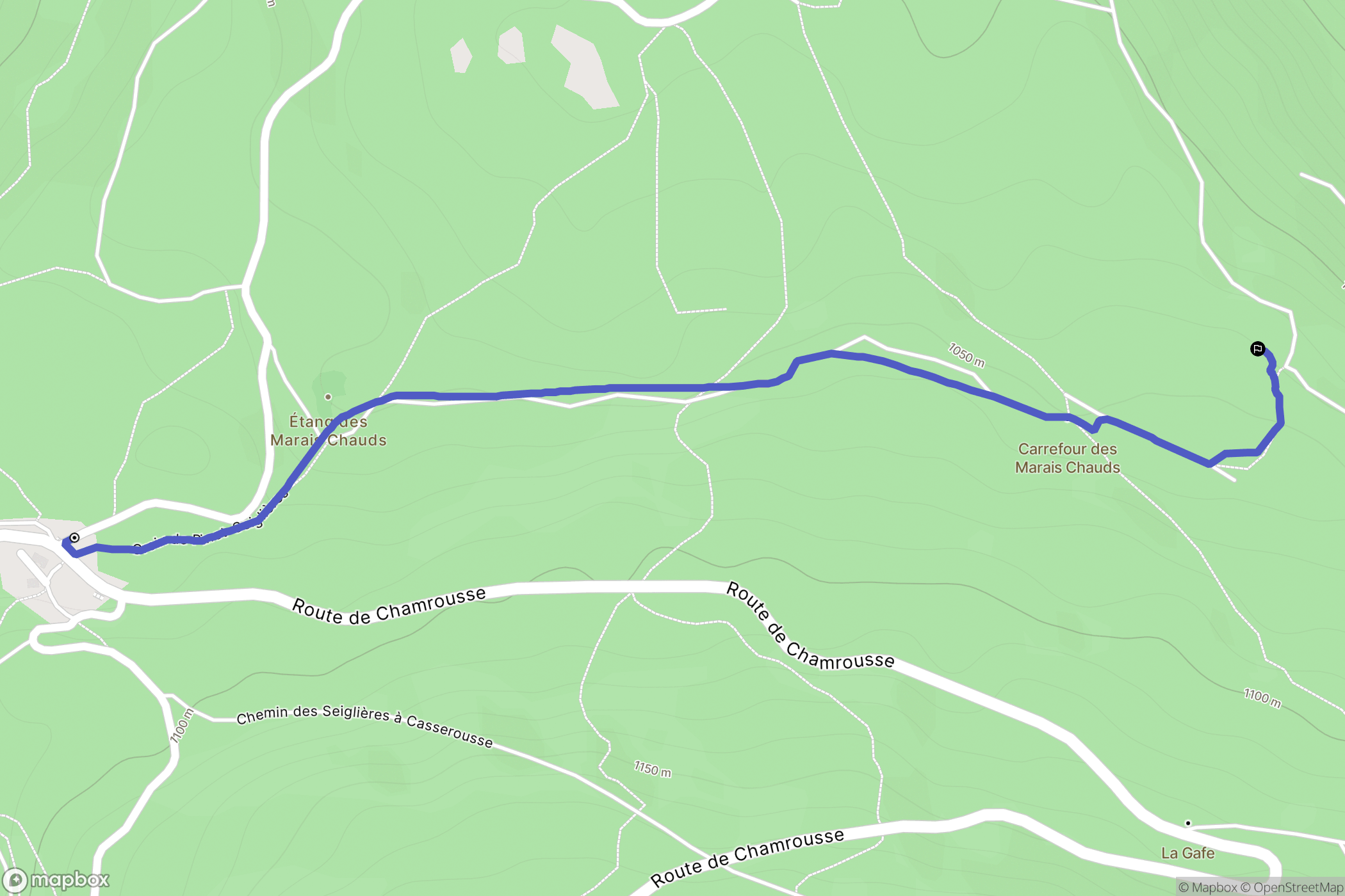 Les Séglières : carte du parcours de randonnée - France
