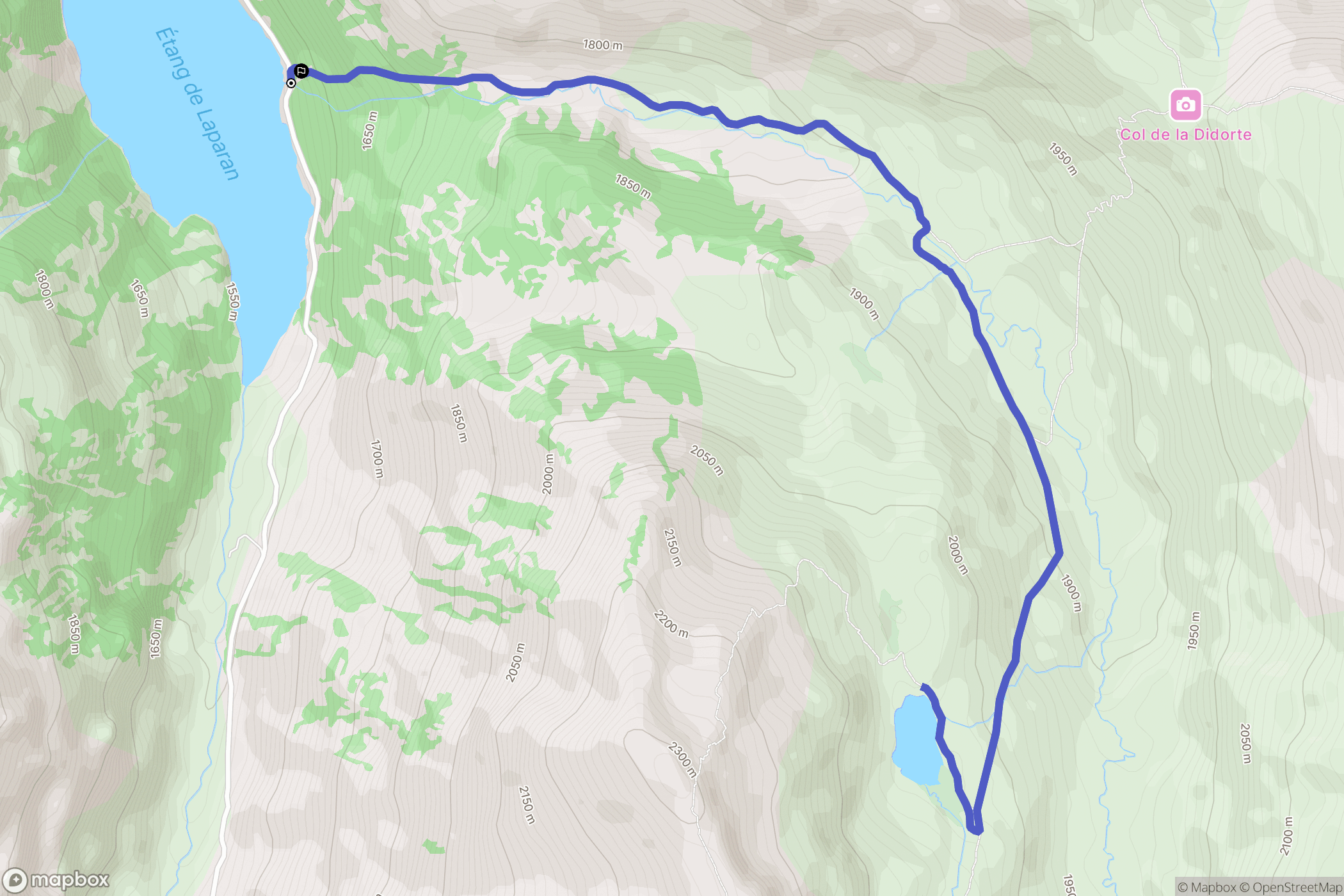 Aston : carte du parcours de randonnée - France