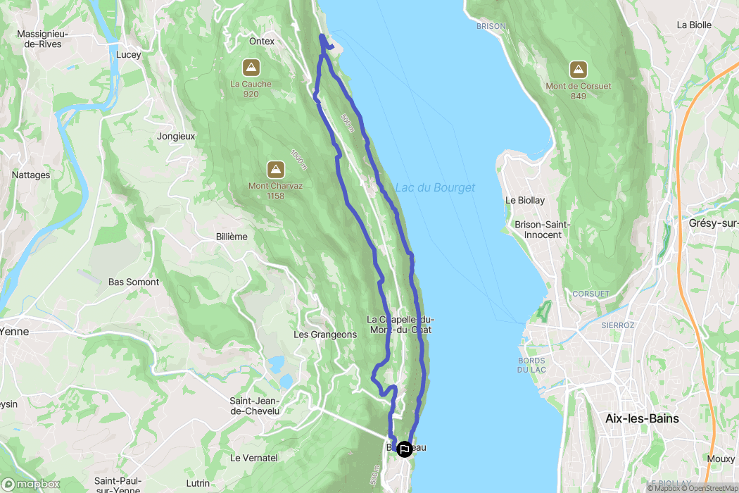 Bourdeau : carte du parcours de randonnée - France