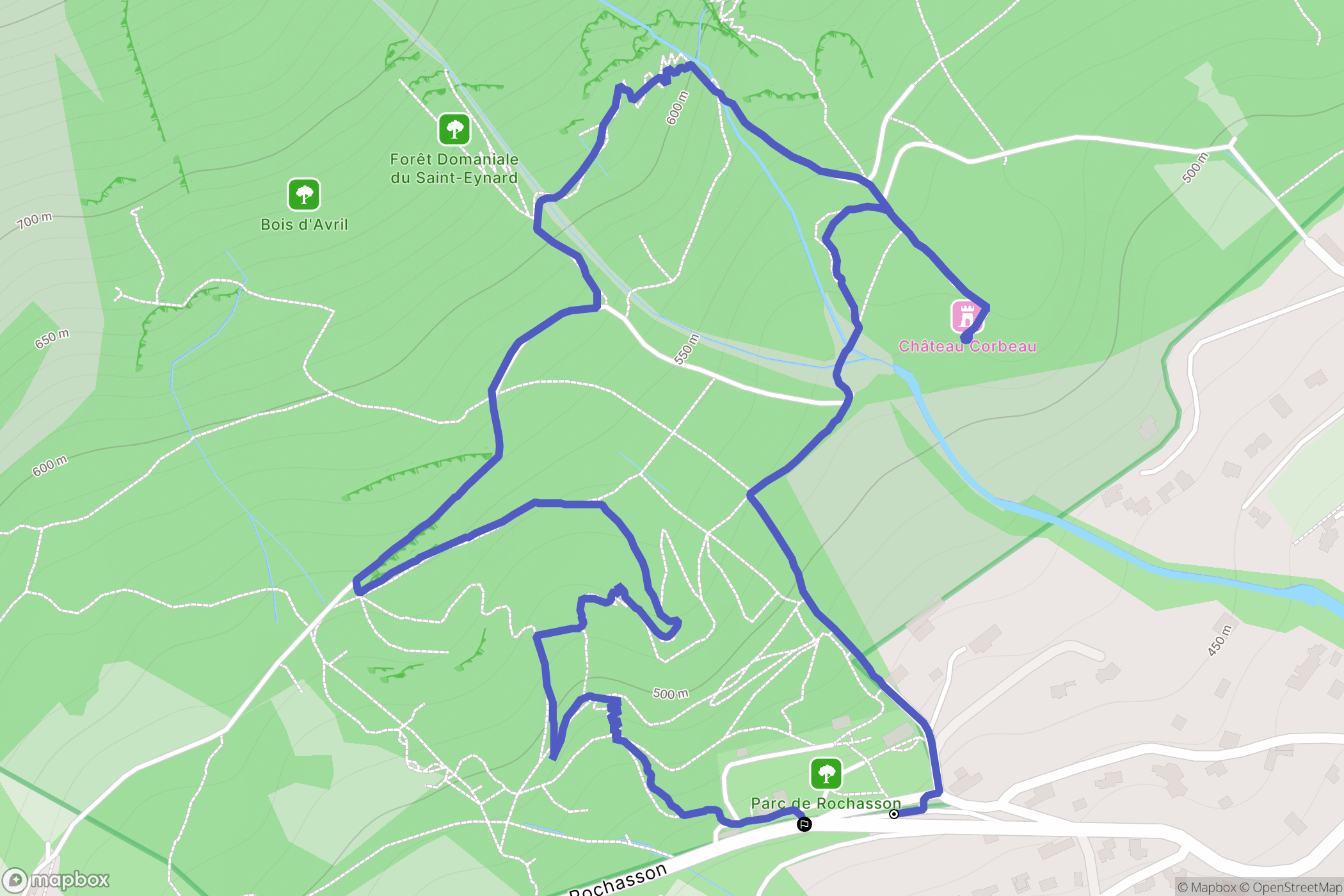 Meylan : carte du parcours de randonnée - France