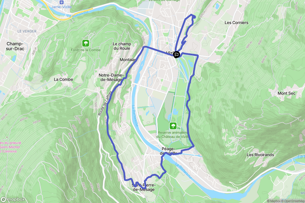 Vizille : carte du parcours de randonnée - France